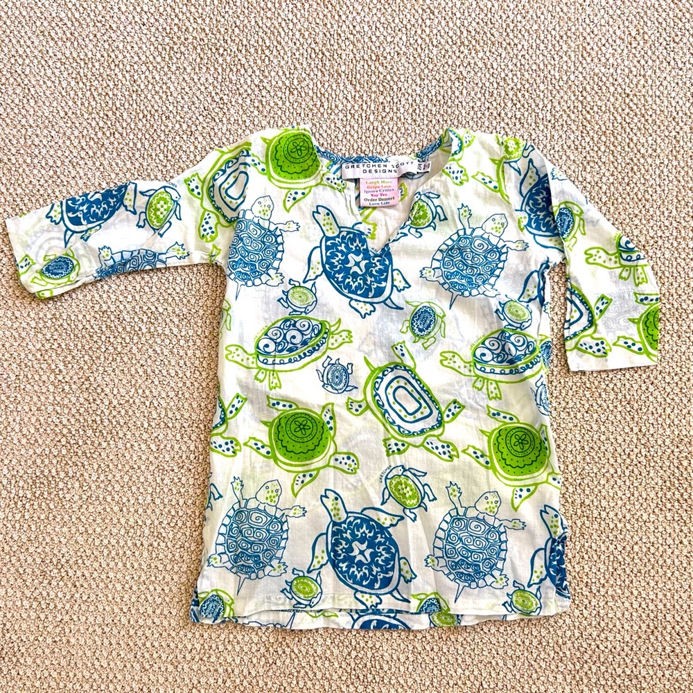 Cute Turtle Pattern Swim Coverup